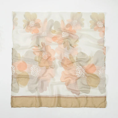 Wholesale Floral Silk Scarves for Women Lightweight Square Chiffon Scarf