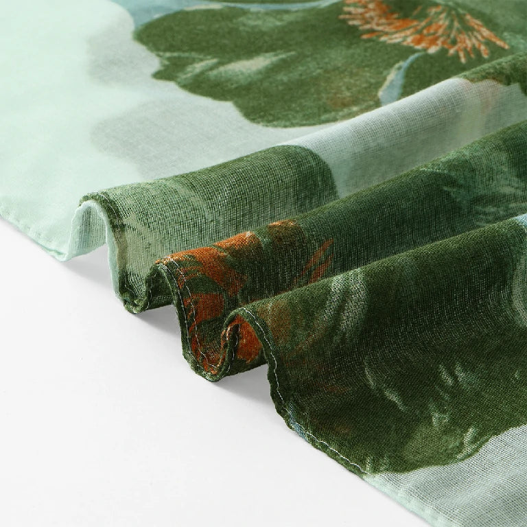 Wholesale Floral Silk Scarves for Women Lightweight Square Chiffon Scarf
