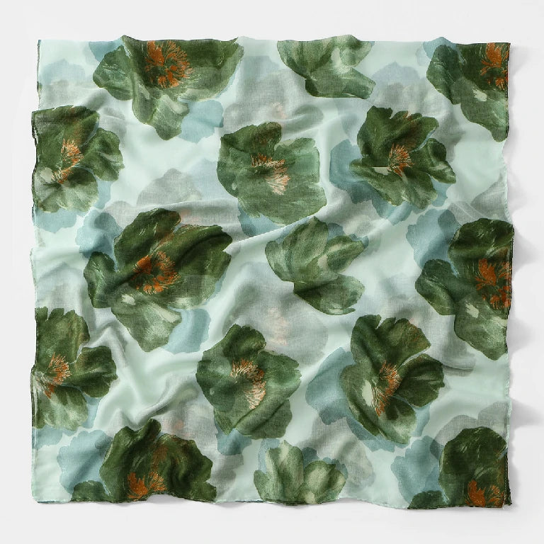 Wholesale Floral Silk Scarves for Women Lightweight Square Chiffon Scarf