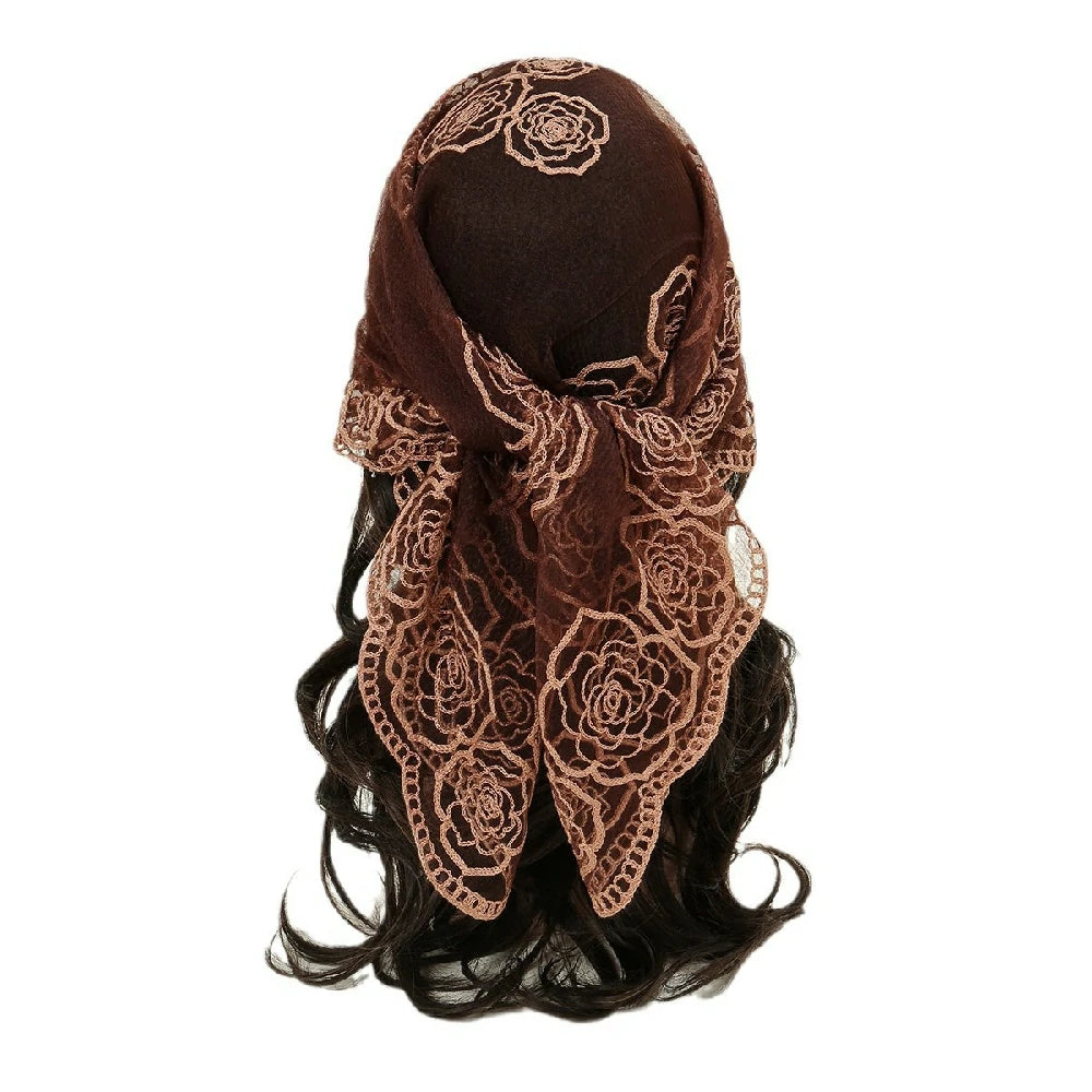 Red Embroidery Hair Scarf