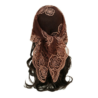 Red Embroidery Hair Scarf