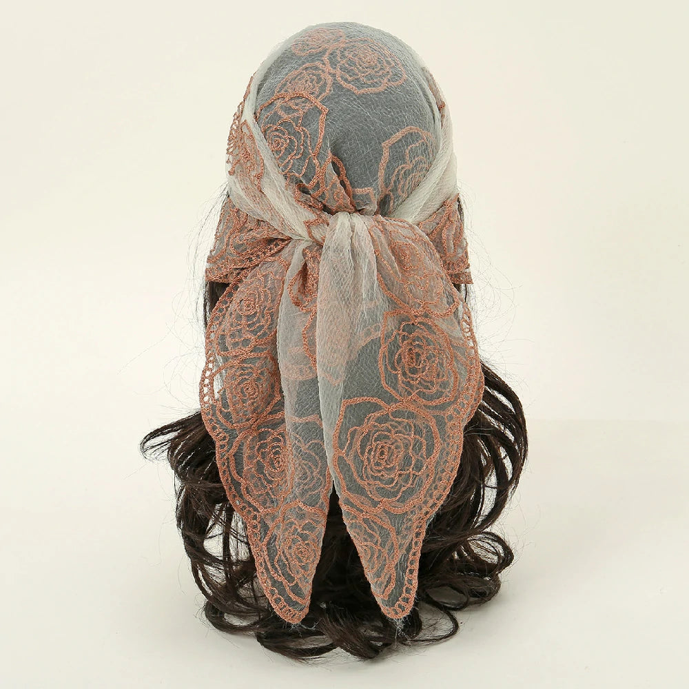 White Embroidery Hair Scarf