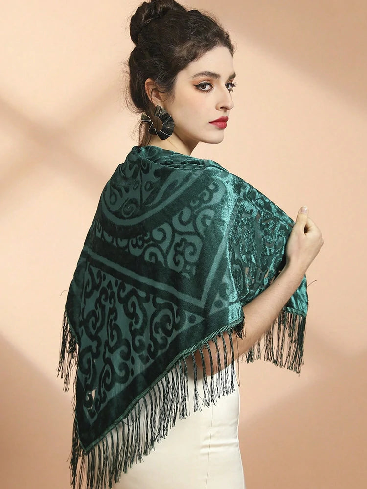 Wholesale Folk Cashmere Mohair Scarf For Women's 110×110