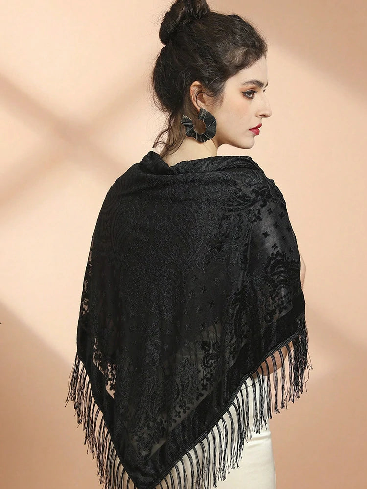 Wholesale Folk Cashmere Mohair Scarf For Women's 110×110