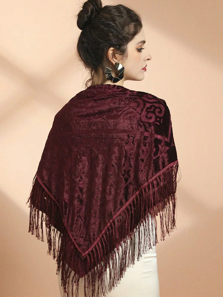 Wholesale Folk Cashmere Mohair Scarf For Women's 110×110