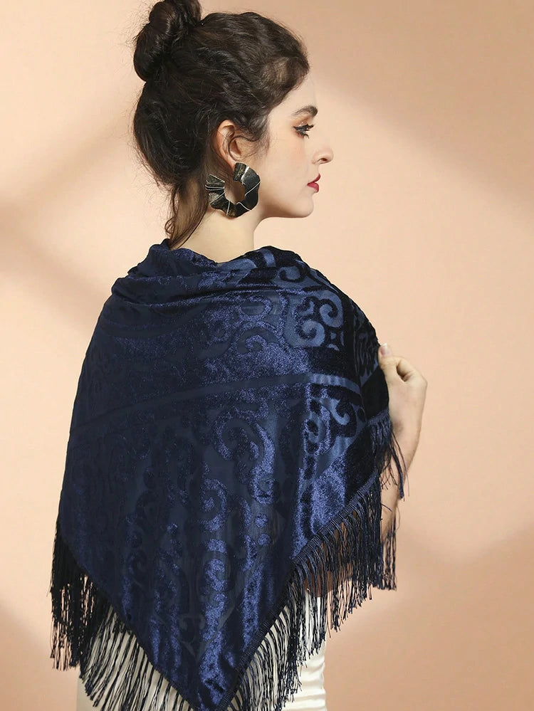 Wholesale Folk Cashmere Mohair Scarf For Women's 110×110