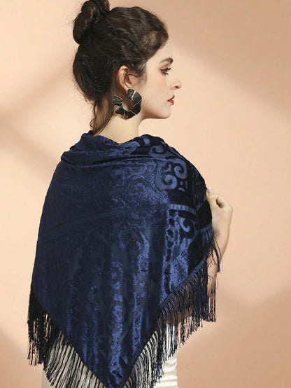 Wholesale Folk Cashmere Mohair Scarf For Women's 110×110