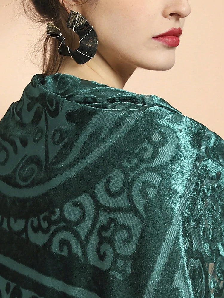 Wholesale Folk Cashmere Mohair Scarf For Women's 110×110