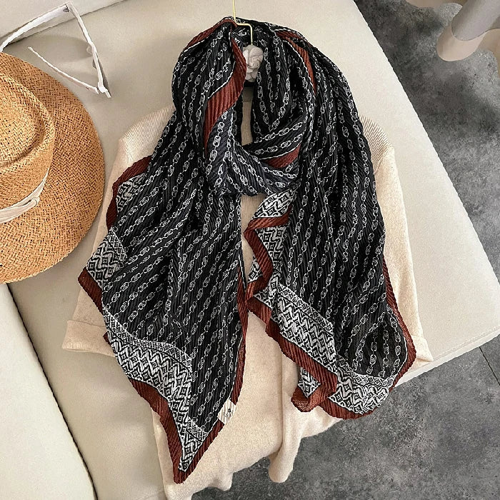 black striped scarf