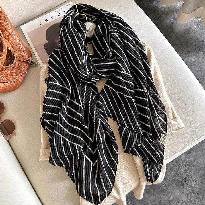 black striped scarf