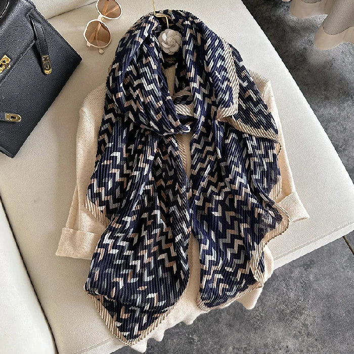blue striped scarf