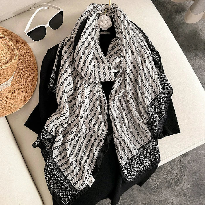 White striped scarf