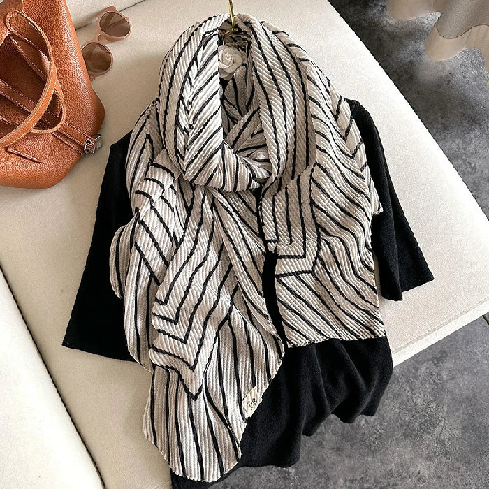 White striped scarf