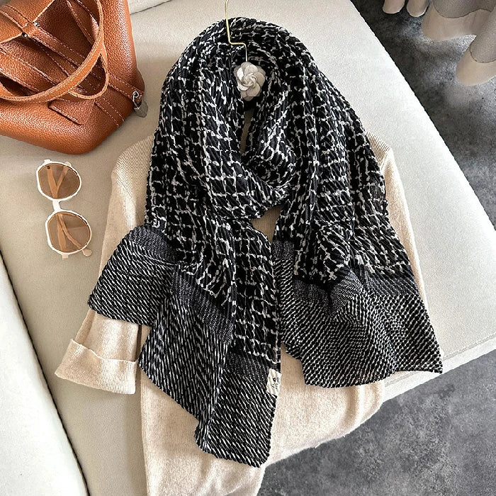 black striped scarf