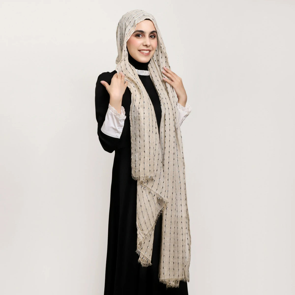 yellow Glitter Stripe Hijab