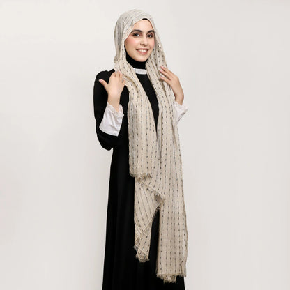 yellow Glitter Stripe Hijab