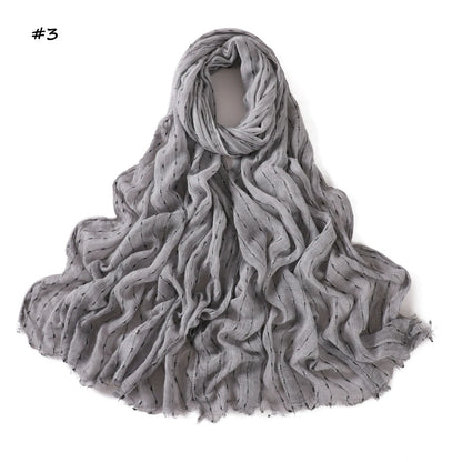 gray Glitter Stripe Hijab