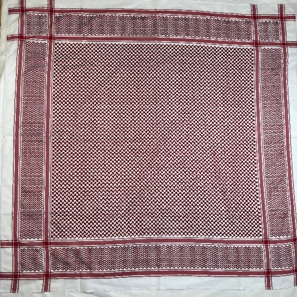 Rad and white keffiyeh