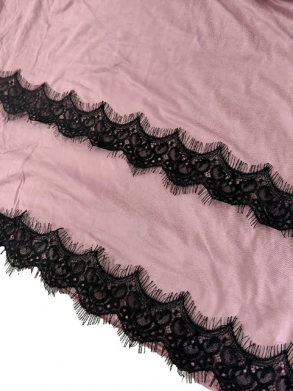 Wholesale High Quality Breathable Jersey Scarf with Scalloped Lace Detailing