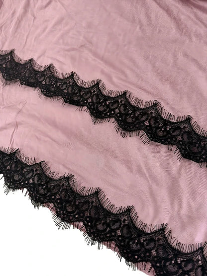 Wholesale High Quality Breathable Jersey Scarf with Scalloped Lace Detailing