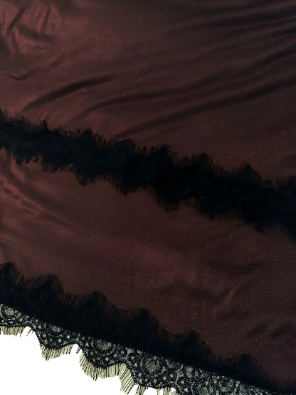 Wholesale High Quality Breathable Jersey Scarf with Scalloped Lace Detailing