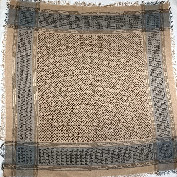 yellow and grey keffiyeh