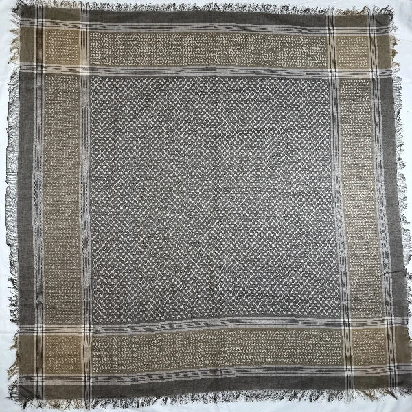 yellow and brown keffiyeh