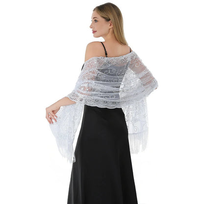 White sequined shawl