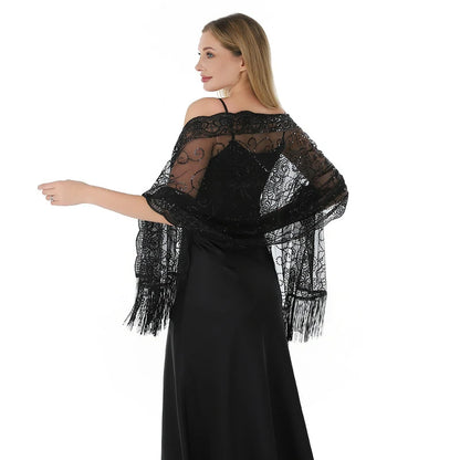 Black sequined shawl