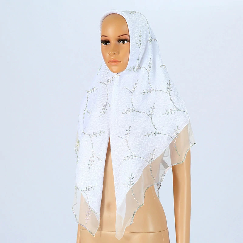 White Muslim Hijab Scarf