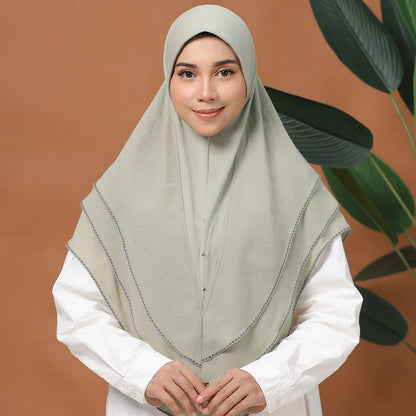 Wholesale Islamic Muslim Cotton Hijab with Beaded Edge Embroidered trim Scarf