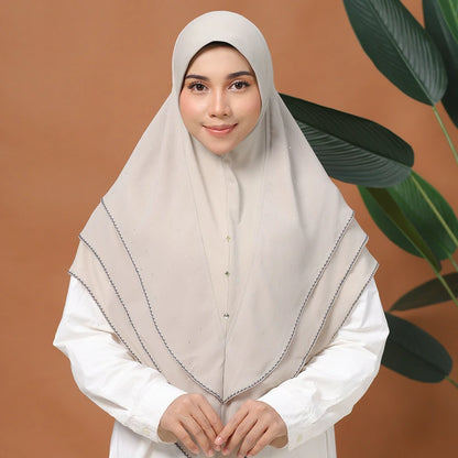 Wholesale Islamic Muslim Cotton Hijab with Beaded Edge Embroidered trim Scarf
