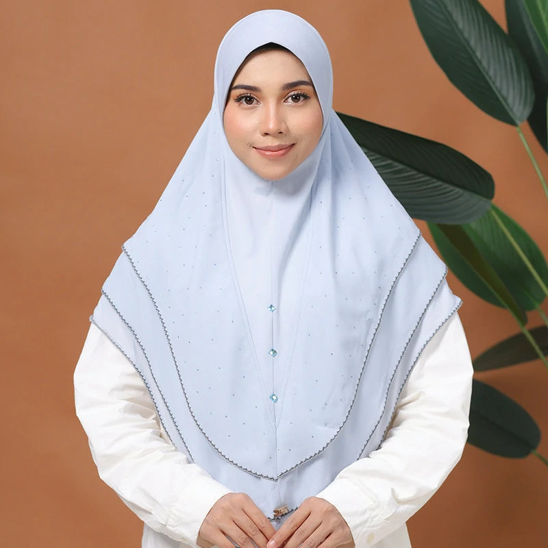 Wholesale Islamic Muslim Cotton Hijab with Beaded Edge Embroidered trim Scarf