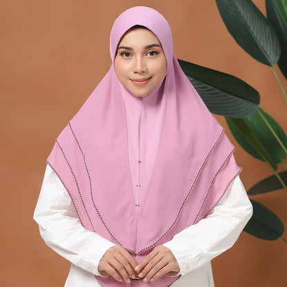 Wholesale Islamic Muslim Cotton Hijab with Beaded Edge Embroidered trim Scarf