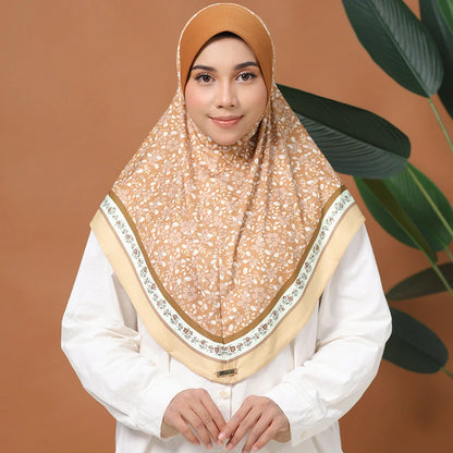 Wholesale Islamic Muslim Square Hijab Floral Pattern Scarf