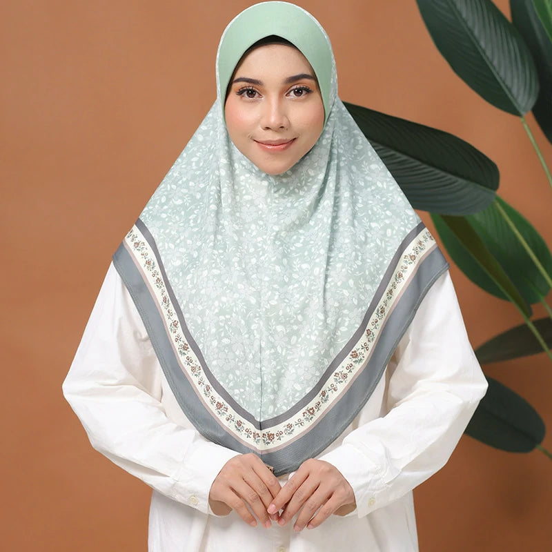 Wholesale Islamic Muslim Square Hijab Floral Pattern Scarf
