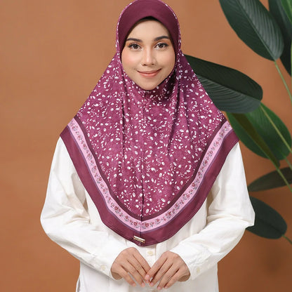 Wholesale Islamic Muslim Square Hijab Floral Pattern Scarf