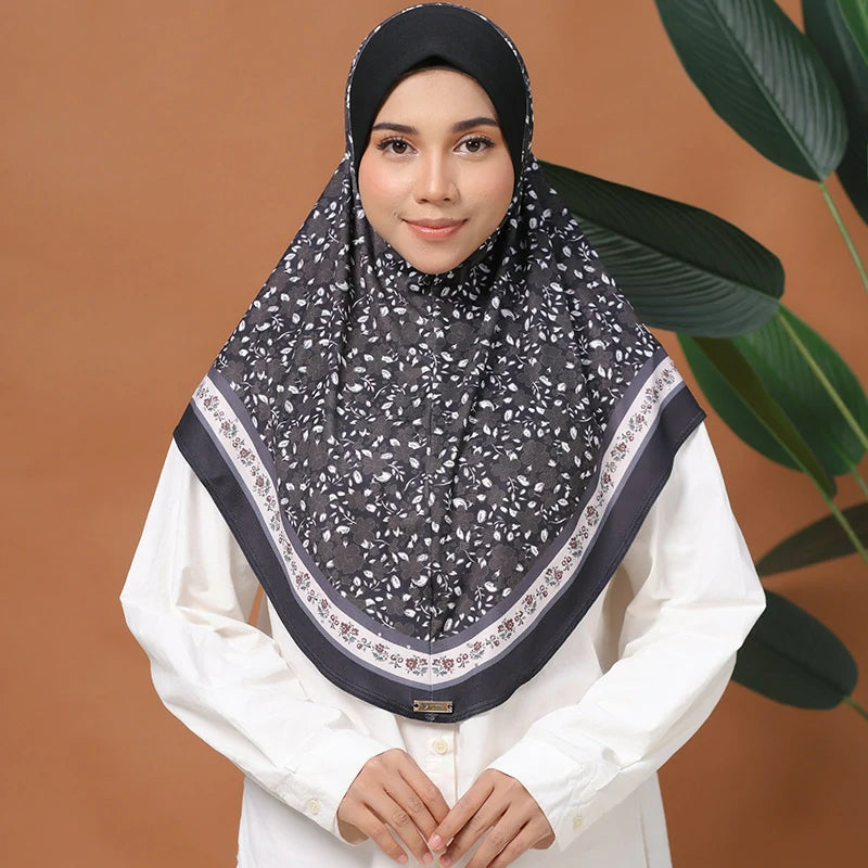 Wholesale Islamic Muslim Square Hijab Floral Pattern Scarf