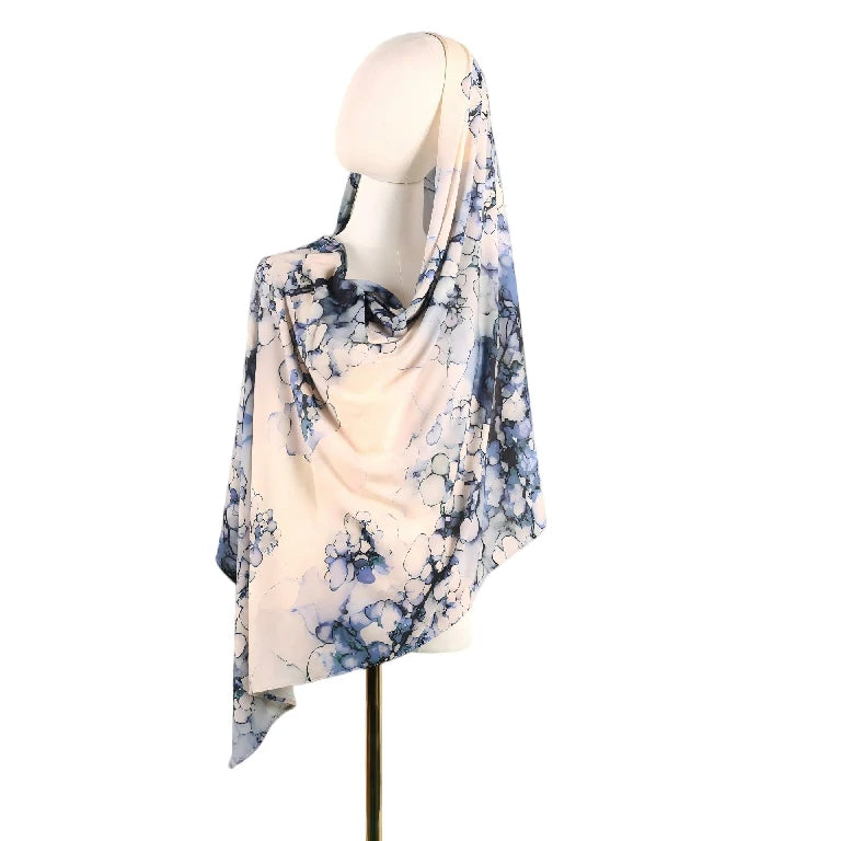 Wholesale Legant Watercolor Floral Hijab Scarf for Women Soft Large Square Shawl