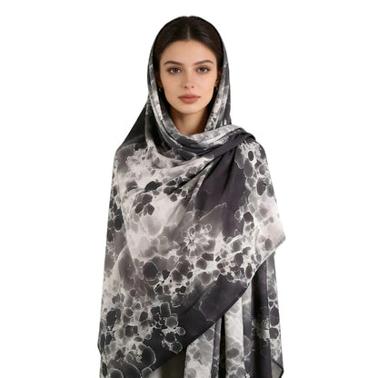 Wholesale Legant Watercolor Floral Hijab Scarf for Women Soft Large Square Shawl