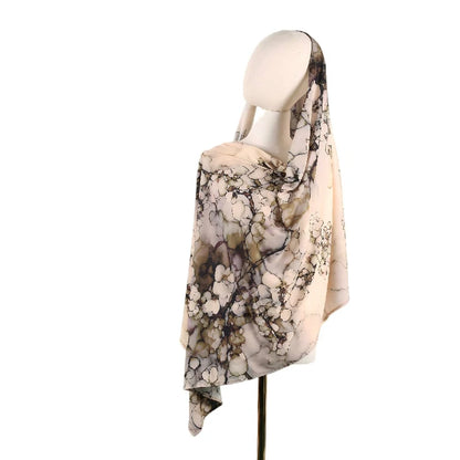 Wholesale Legant Watercolor Floral Hijab Scarf for Women Soft Large Square Shawl