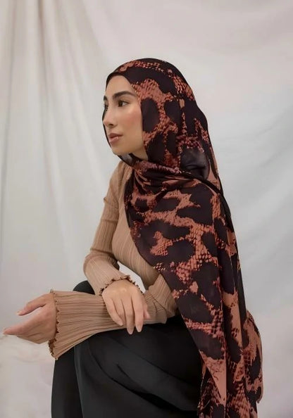Wholesale Leopard Print Modal Hijab Lightweight Animal Print Scarf for Women