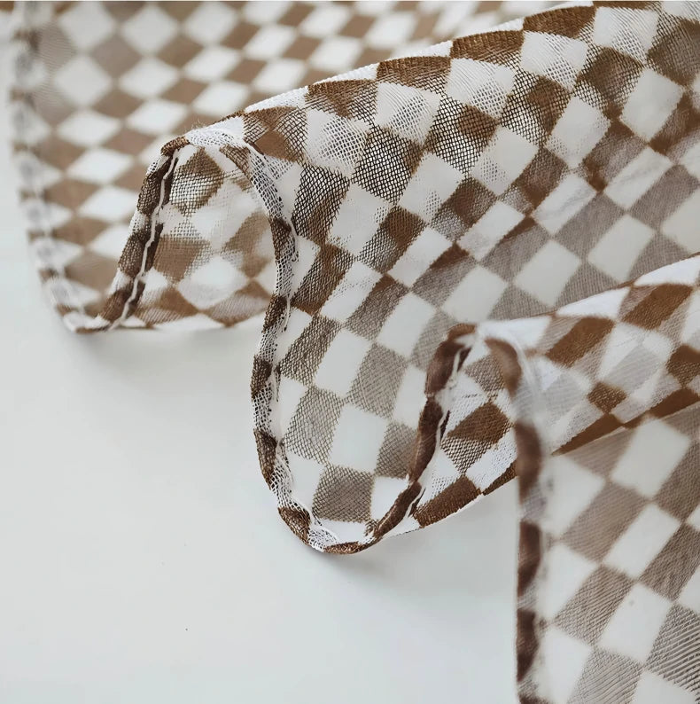 Wholesale Lightweight Checkered Skinny Scarves Bulk Fashion Accessories Boutiques