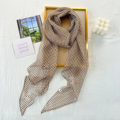 Wholesale Lightweight Checkered Skinny Scarves Bulk Fashion Accessories Boutiques