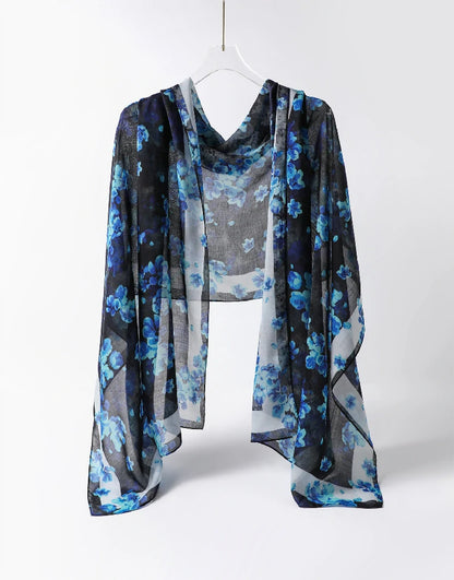 Wholesale Lightweight Floral Chiffon Scarf Long Oversized Shawl Wrap