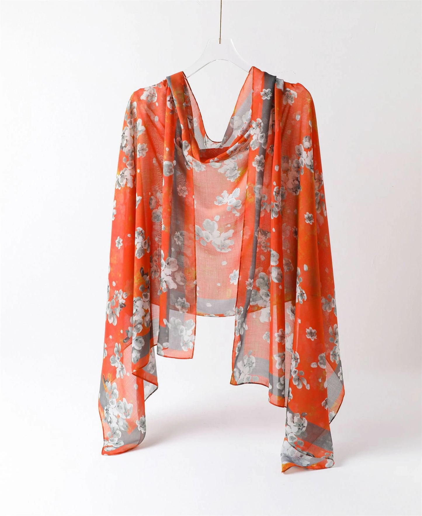 Wholesale Lightweight Floral Chiffon Scarf Long Oversized Shawl Wrap