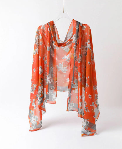 Wholesale Lightweight Floral Chiffon Scarf Long Oversized Shawl Wrap