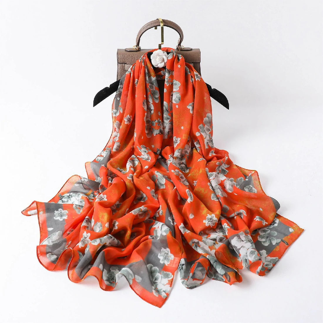 Wholesale Lightweight Floral Chiffon Scarf Long Oversized Shawl Wrap
