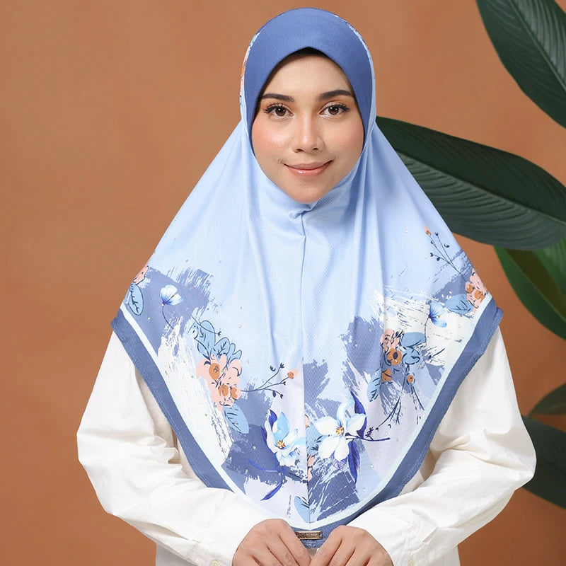 blue Chiffon hijab scarf