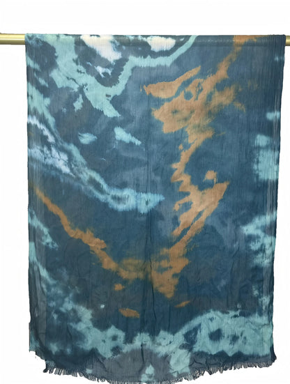 Wholesale Lightweight Marble Print Shawl Elegant Frayed Edges